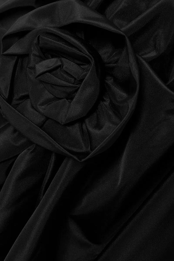 Black Aurora Maxi Dress With Rose Detail