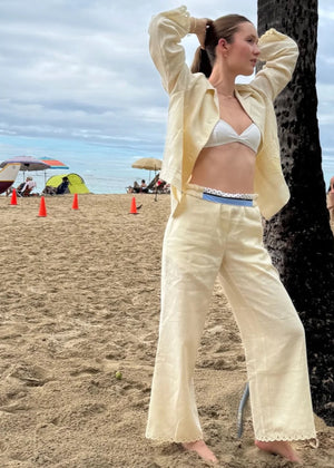 Off-White Sofia Linen Embroidered Shirt