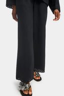 Black Sofia Linen Embroidered Pants