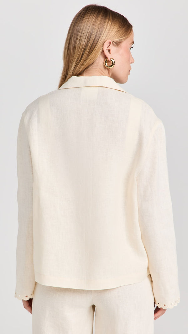 Off-White Sofia Linen Embroidered Shirt