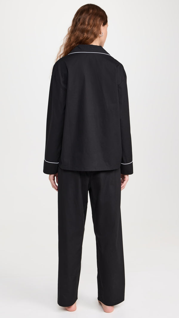 Black Rose Cotton Pajama Set