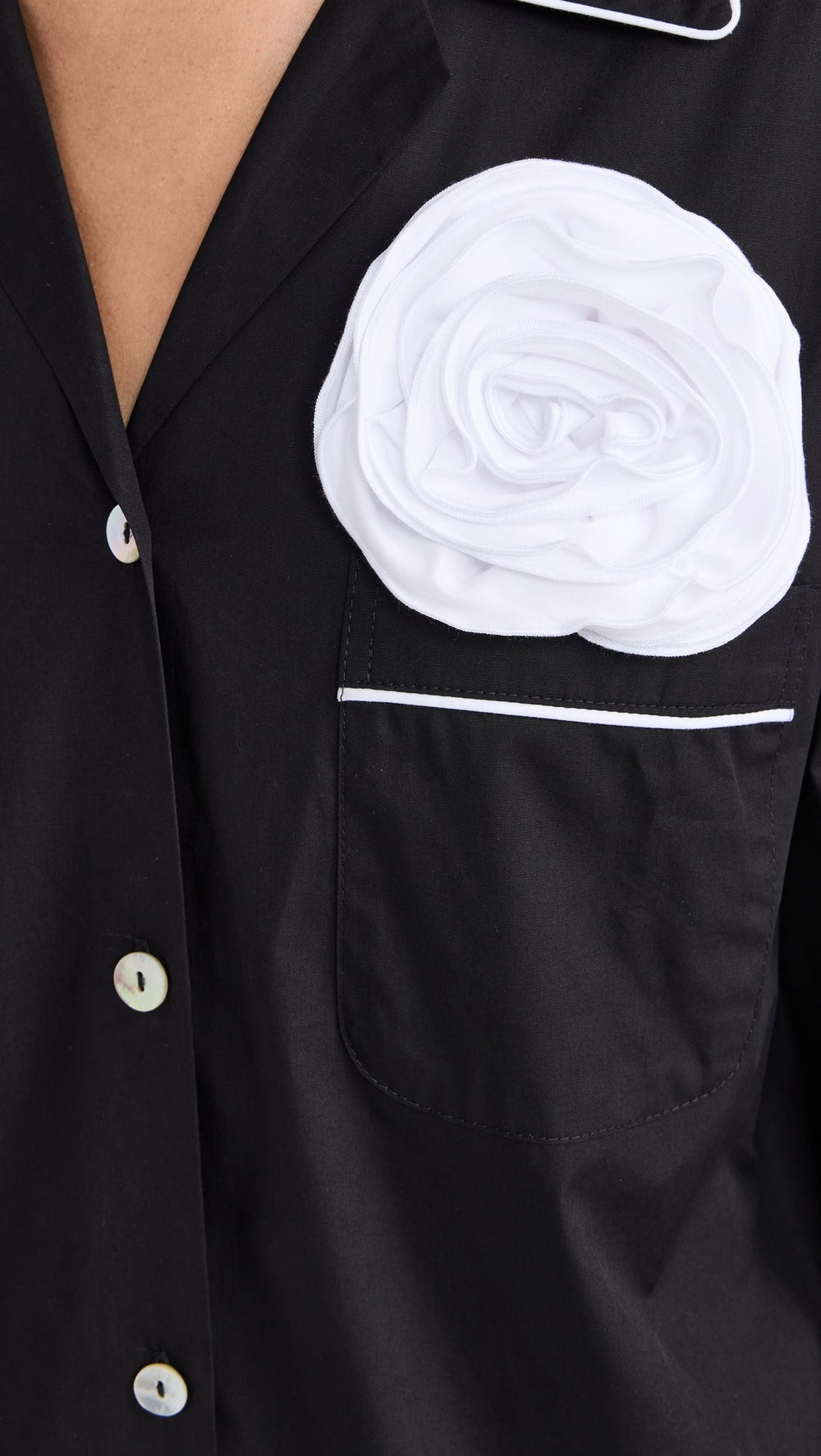 Black Rose Cotton Pajama Set