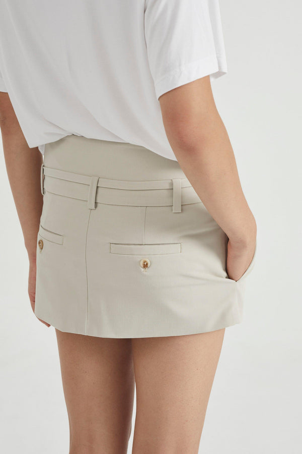 Tie Up Tailored Mini Skirt