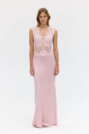 Rosé Visions Lace Floor Length Dress