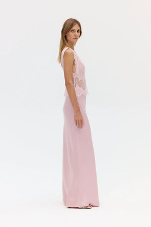 Rosé Visions Lace Floor Length Dress