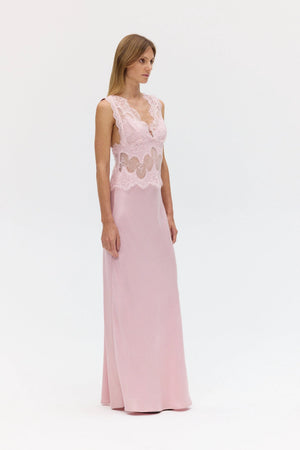 Rosé Visions Lace Floor Length Dress