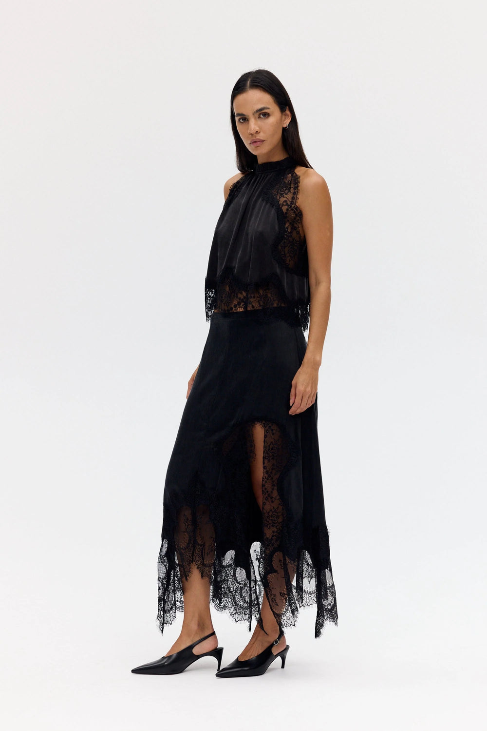 Ebony Visions Lace Hankerchief Skirt