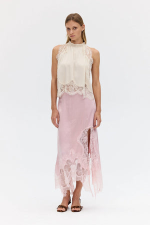 Rosé Visions Lace Hankerchief Skirt