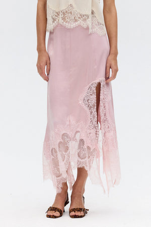 Rosé Visions Lace Hankerchief Skirt