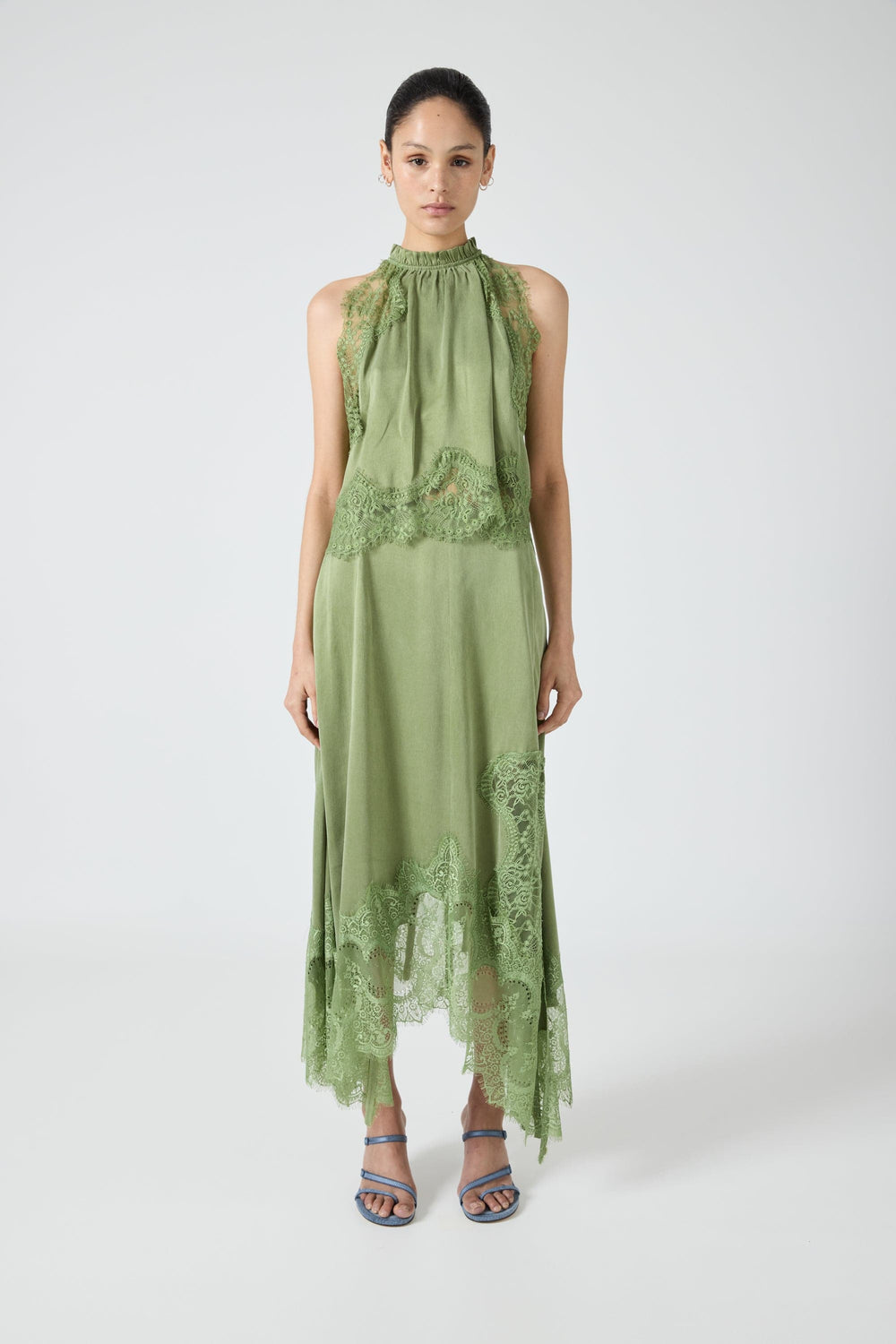 Sage Visions Lace Hankerchief Skirt