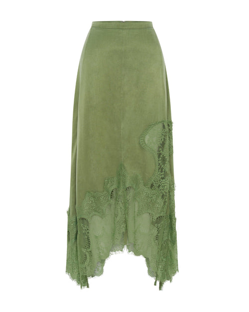 Sage Visions Lace Hankerchief Skirt