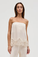Buttercream Visions Lace Strapless Top