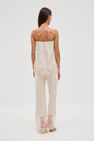 Buttercream Visions Lace Strapless Top