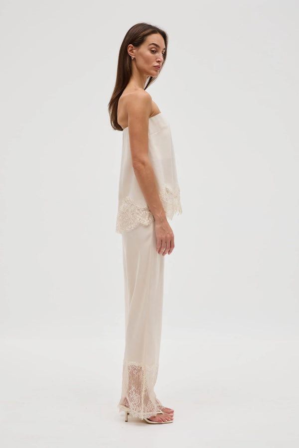 Buttercream Visions Lace Strapless Top